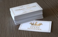 Wizytówki 500szt. ZŁOCONE satyna 400g białe tło złote