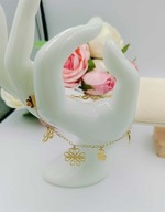 Blueberry damska bransoletka złota stal szlachetna miś, kwiatek stal 316L