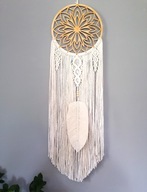 Łapacz snów długi Makrama piórka mandala Boho