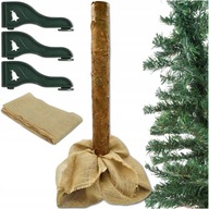 STOJAK PIEŃ SOSNOWY POD CHOINKĘ CHOINKOWY JUTA NATURALNY ZESTAW JAK ŻYWY