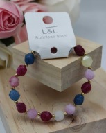 L&L bransoletka damska pastelowe koraliki- HIT LATA - styl
