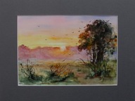 Akwarela pt. Jesienny wschód słońca