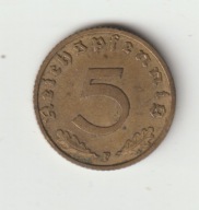 III Rzesza 5 pfennig 1938 F ladny stan