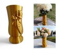 Wazon na cmentarz Wazon Nagrobny Memorial Rose Gold - Imitacja Złota