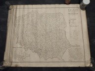 POLSKA Mapa administracyjna z 1950 DUŻA Stara mapa