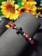 Bransoletka różaniec szkło hematyt