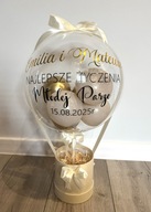 Flower Box z Balonami i siankiem do wypełnienia PREZENT DLA PARY MŁODEJ