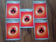 5szt. Karta energii Ogień Pokemon TCG Basic Energy Fire energia 002