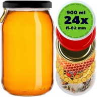 SŁOIK SŁOIKI 900 ml NA MIÓD MIODY PRZETWORY 24 szt DOBRZE ZABEZPIECZONE