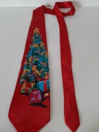 ANGIELSKI KRAWAT MĘSKI ELEGANCKI JEDWABNY ORYGINALNY MOTYW ŚWIĄTECZNY