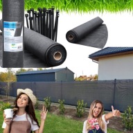 SIATKA CIENIUJĄCA MASKUJĄCA 90% 1,20M X10M SZARA OSŁONA PŁOTU+OPASKI GRATIS