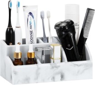 ORGANIZER ŁAZIENKOWY NA KOSMETYKI EFEKT MARMURU 5 PRZEGRÓD POJEMNIK NA BLAT