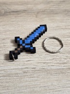 Breloczek Diamentowy Miecz Minecraft 3d - Brelok Druk3d fidget Keychain