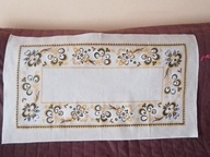 Lniany bieżnik , makatka z PRL - 86cm x 49 cm -bdb !!