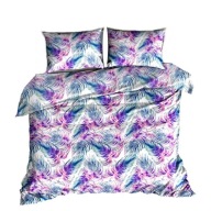 pościel bawełna lux 220x240 + 2x70x80 + 2x40x40 guzik B 269-5 liście tęczow