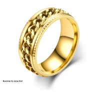 Obrączka stal chirurgiczna, łańcuch ruchomy 8