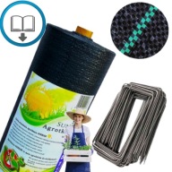 AGROWŁUKNINA CZARNA NA CHWASTY POD UPRAWY 1,6X50M+KOTWY+EBOK ZADBAJ O OGRÓD