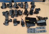 Zestaw 20szt odbiorników starszej TV naziem. na części, piloty, zasilacz 5V