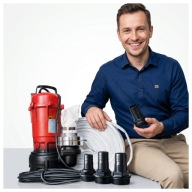 NOWA Pompa Do Wody Czystej Szamba Brudnej Z Rozdrabniaczem + WĄŻ STRAŻACKI