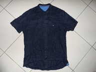 STÓJKA 100 % LEN GRANATOWA LNIANA KOSZULA r S 38