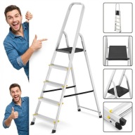 DRABINA ALUMINIOWA DOMOWA 5 STOPNI SKŁADANA LEKKA EN131 HIGHER 2.98M 150KG