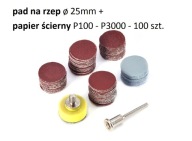 Pad polerski rzep 25mm+papier ścierny 100szt dreme