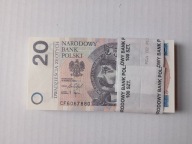 20 zł 2025 rok seria CF paczka 100 banknotów UNC