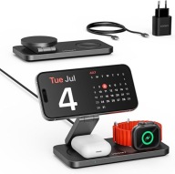 Ładowarka indukcyjna VOOMY 3w1 15W czarny stacja ładowania bezprzewodowa