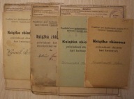 STARE DOKUMENTY - 7 SZTUK - 4 x Książka zbiorowa i 3 x Quittungsfarte