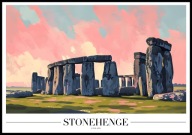 A2 PLAKAT STONEHENGE ANGLIA ENGLAND KROMLECH KRĄG KAMIENNY