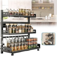 Stojący stojak na przyprawy, 3-poziomowa półka na blat kuchenny