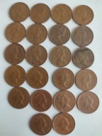 MONETY WIELKA BRYTANIA= 1 PENS=KRÓLOWA ELŻBIETA II=23szt (ZESTAW NR 1 )