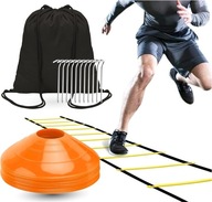 ZESTAW TRENINGOWY AKCESORIA TRENINGOWE PIŁKA NOŻNA TRENING DRABINA SLALOM