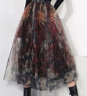 SPÓDNICA falbany tiulowa czarna punk tutu rockowa