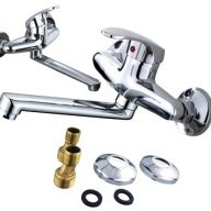 BATERIA KUCHENNA ŚCIENNA ZLEWOZMYWAKOWA CHROM OBROTOWA WYLEWKA 360° 24CM