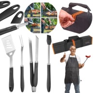 AKCESORIA DO GRILLOWANIA GRILLA GAZOWEGO ZESTAW Z STALI NIERDZEWNEJ 4W1