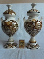 KOMPLET CERAMICZNYCH AMFOR RĘCZNIE MALOWANYCH KOŁO