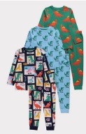 3-PACK PIŻAMA DINO DODDLE George 3-4L KURIER