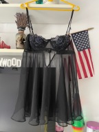 wyprzedaz X sexowna koszulka czarna mgiełka debenhams L/XL