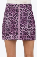 Honey Punch fioletowa spódnica mini M 38 animal print, violet mini skirt