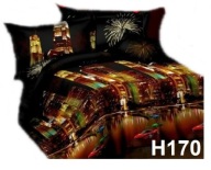 pościel 3 D 200x220 + 2x 70x80 zamek H 170 miasto 100% bawełna