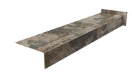 Płytki na schody antypoślizgowe 120x30 BEŻ/BRĄZ przecierany BETON ryfle