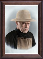 Obraz Jan Beyzym portret w drewnianej ramie ze szkłem