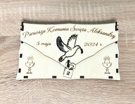 Prezent komunijny, pudełko na banknoty, koperta na komunię