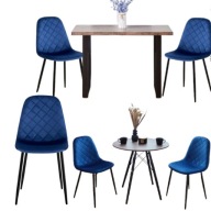 KRZESŁ TAPICEROWANE WELUROWY DO KUCHNI JADLNI SALONU LOFTOWE GRANATOWY