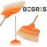 GRABIE DO LIŚCI OGRODOWE PLASIKOWE LEKKIE TRZON DREWNIANY 21 ZEBÓW 39 CM