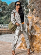 ZOCCO Luźny komplet dres na zamku z dużym kapturem i nadrukami