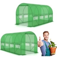 TUNEL FOLIOWY OGRODOWY 8 OKIEN 4X2,5X2M ZIELONY GRUBE PROFILE