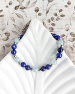 Bransoletka z lapis lazuli i akwamarynem, biżuteria, prezent dla Strzelca