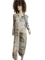 WŁOSKA delikatna mgiełka długa jedwabna koszula 36/38